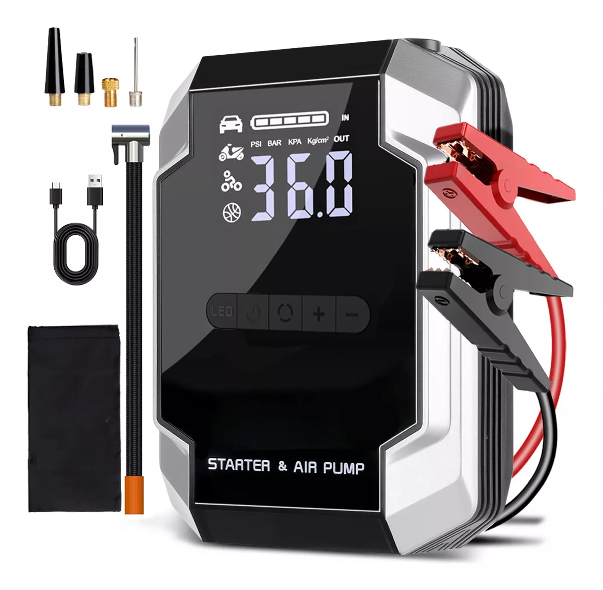 Jump Starter with air compressor all in one
