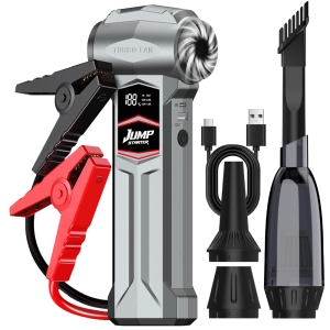 Jump Starter with Violent Turbo Fan and Vacuum Cleaner all in one