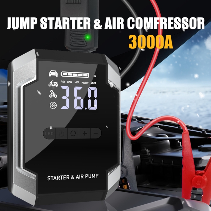 Jump Starter with air compressor all in one