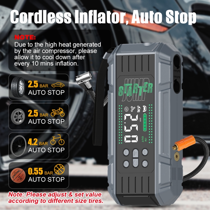 Jump Starter PD65W with air compressor and Blower all in one