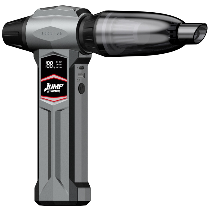 Jump Starter with Violent Turbo Fan and Vacuum Cleaner all in one